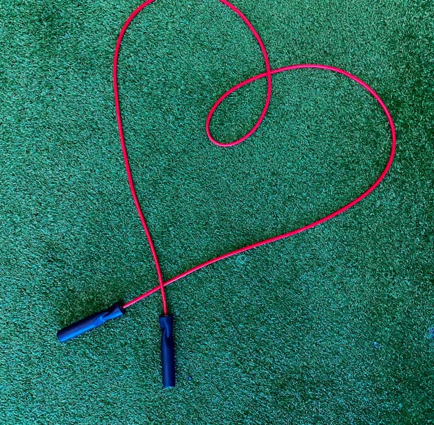 a jump rope in a heart shape